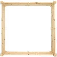 Square Wood Raised Garden Bed - Outdoor Elevated Planter Box for Flower, Vegetable, and Herb Gardening - 4 x 4