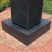 40"H Electric Polyresin and Fiberglass Large Pillar Outdoor Water Fountain with Led Lights