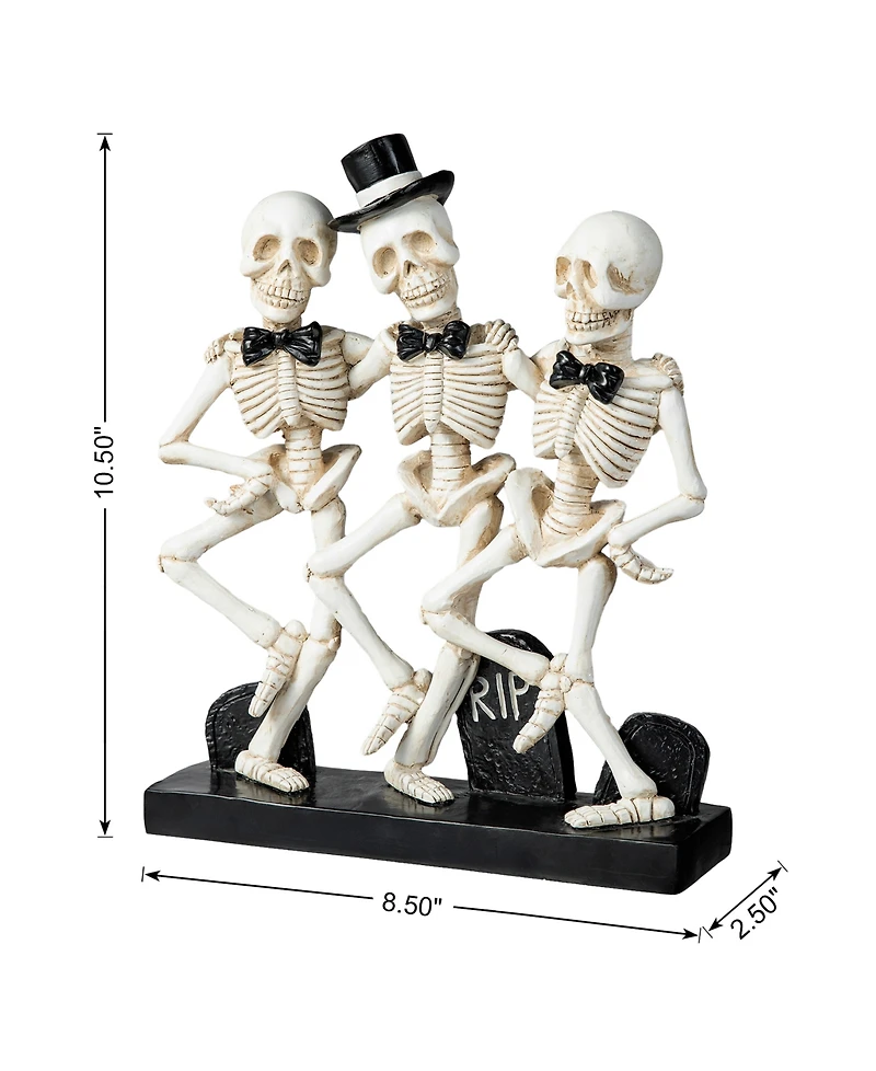 Glitzhome 10.50''H Halloween Polyresin Dancing Skeleton Table Decor