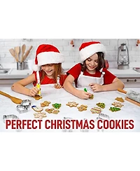 (14-Pieces) Metal Christmas Cookie Cutters - Stainless Steel Christmas Cookie Cutters With Folded Edges