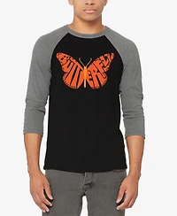 La Pop Art Butterfly - Men's Raglan Baseball Word T-Shirt