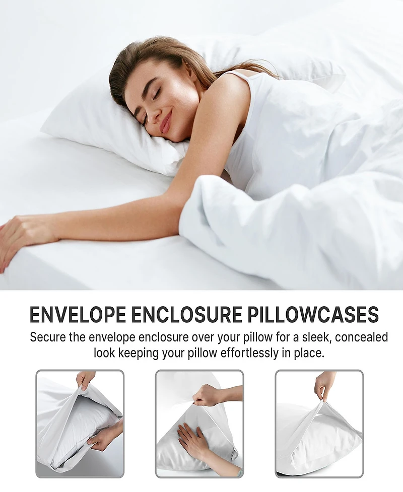 Pillowcase Set of 4 Soft Double Brushed Microfiber