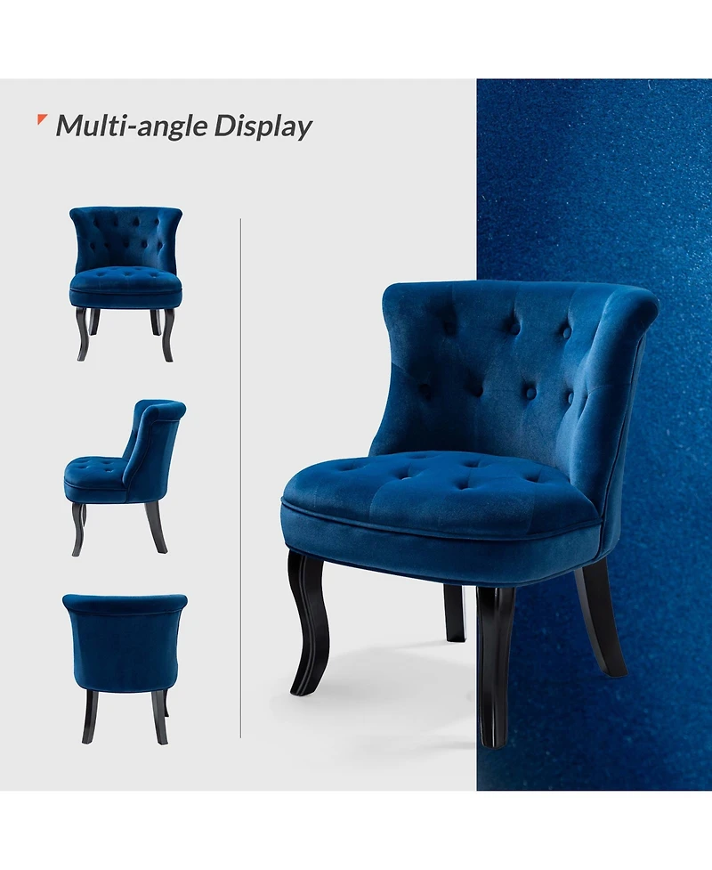 Modern Velvet Armless small Accent Chairs For Space Saving