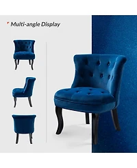 Modern Velvet Armless small Accent Chairs For Space Saving