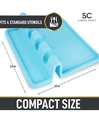 Silicone Utensil Rest with Drip Pad for Multiple Utensils
