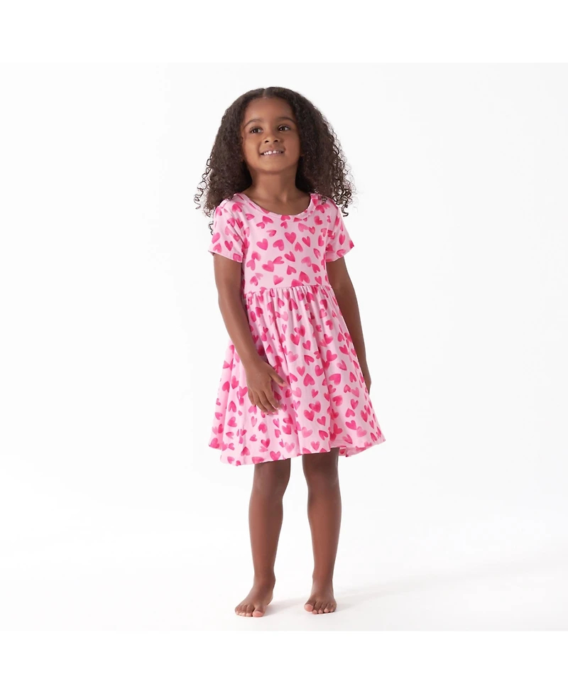 Gerber Baby Girls Midnight Floral Short Sleeve Twirl Dress