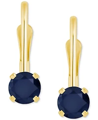 Emerald Solitaire Leverback Earrings (1/2 ct. t.w.) 14k Gold (Also Ruby, Sapphire, & Tanzanite)