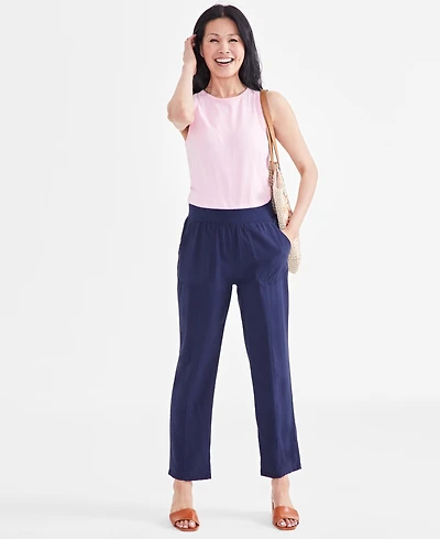 Style & Co Women's Mid-Rise Pull On Straight-Leg Ankle Pants, Created for Macy's