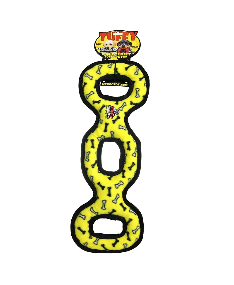 Tuffy Ultimate 3WayTug Yellow Bone, Dog Toy