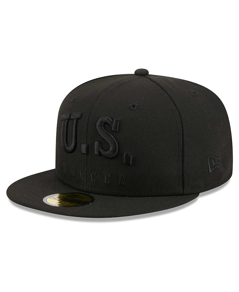New Era Men's Black Usmnt Text 59fifty Fitted Hat