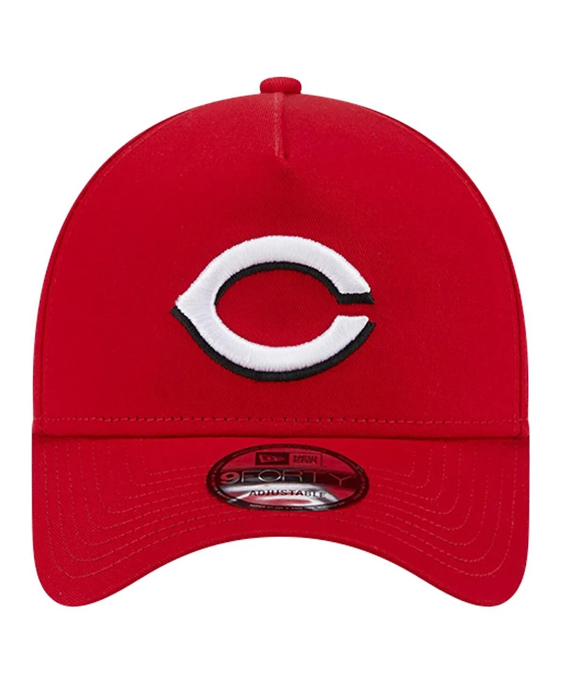 New Era Men's Red Cincinnati Reds Team Color A-Frame 9forty Adjustable Hat