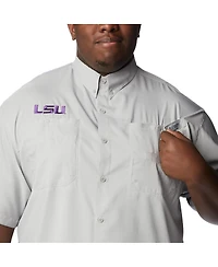 Columbia Men's Gray Lsu Tigers Big Tall Tamiami Omni-Shade Button-Down Shirt