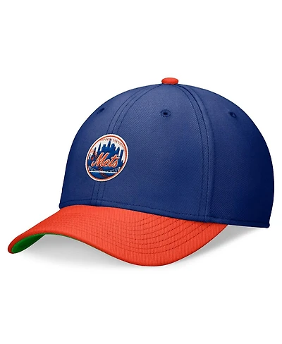 Nike Men's Royal/Orange New York Mets Cooperstown Collection Rewind Swooshflex Performance Hat
