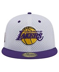 New Era Men's White/Purple Los Angeles Lakers Throwback 2Tone 59Fifty Fitted Hat