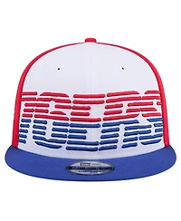 New Era Men's White/Royal Philadelphia 76ers Throwback Gradient Tech Font 9fifty Snapback Hat