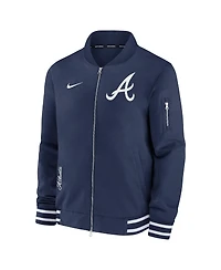 Nike Men's Navy Atlanta Braves Authentic Collection Full-Zip Bomber Jacket