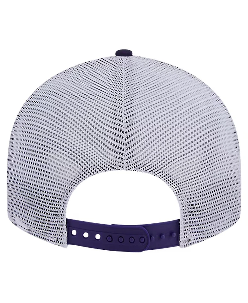 New Era Men's Purple Lsu Tigers Throwback Circle Patch 9fifty Trucker Snapback Hat