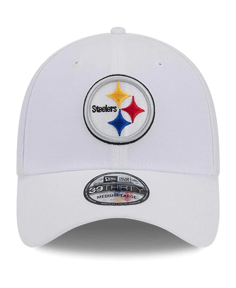 New Era Men's White Pittsburgh Steelers Main 39Thirty Flex Hat