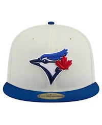 New Era Men's Cream Toronto Blue Jays Evergreen Chrome 59Fifty Fitted Hat