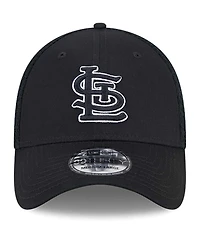 New Era Men's St. Louis Cardinals Evergreen Black White Neo 39Thirty Flex Hat