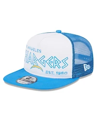 New Era Men's White/Powder Blue Los Angeles Chargers Banger 9Fifty Trucker Snapback Hat