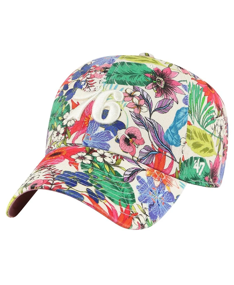 47 Women's Cream Philadelphia 76ers Pollinator Clean Up Adjustable Hat