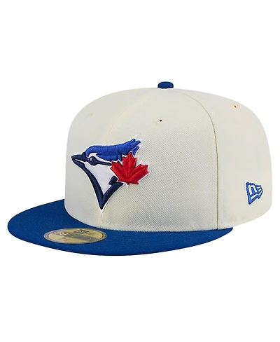 New Era Men's Cream Toronto Blue Jays Evergreen Chrome 59Fifty Fitted Hat