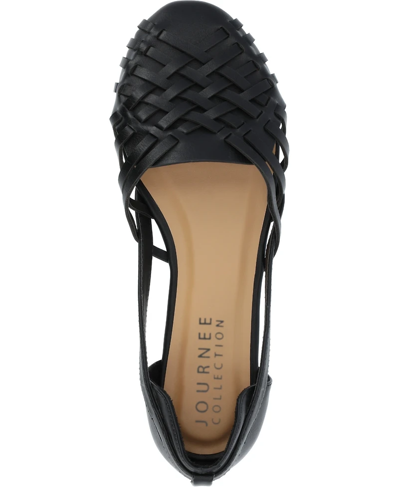 Journee Collection Women's Ekko Woven Round Toe Flats