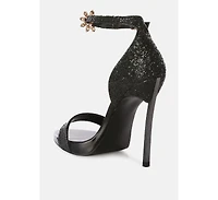 straight fire high heel glitter stilettos Sandals