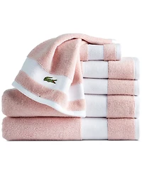 Lacoste Home Heritage Sport Stripe Logo Cotton 6-Pc. Bath Towel Set