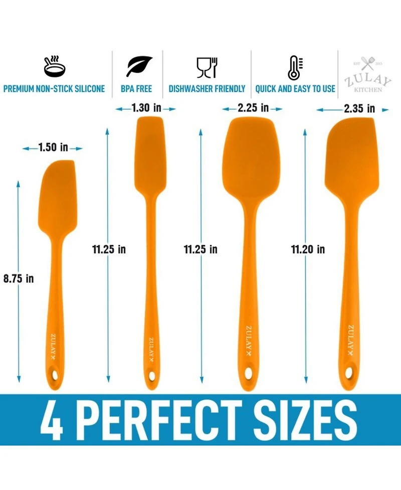 4pcs Silicone Spatula Set - Heat Resistant Tools for Cooking, Baking & Mixing