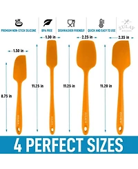 4pcs Silicone Spatula Set - Heat Resistant Tools for Cooking, Baking & Mixing