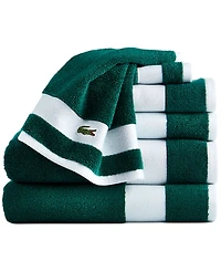 Lacoste Home Heritage Sport Stripe Logo Cotton 6-Pc. Bath Towel Set