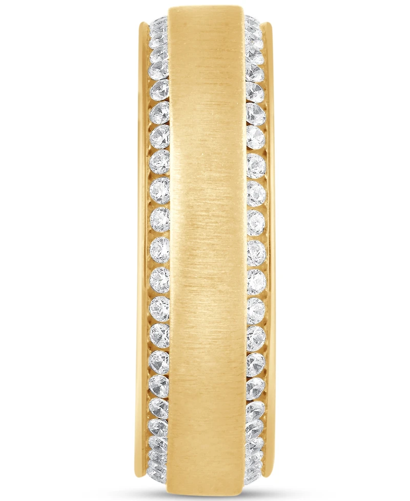 Men's Diamond Border Textured Eternity Band (1 ct. t.w.) 10k White, Yellow or Rose Gold