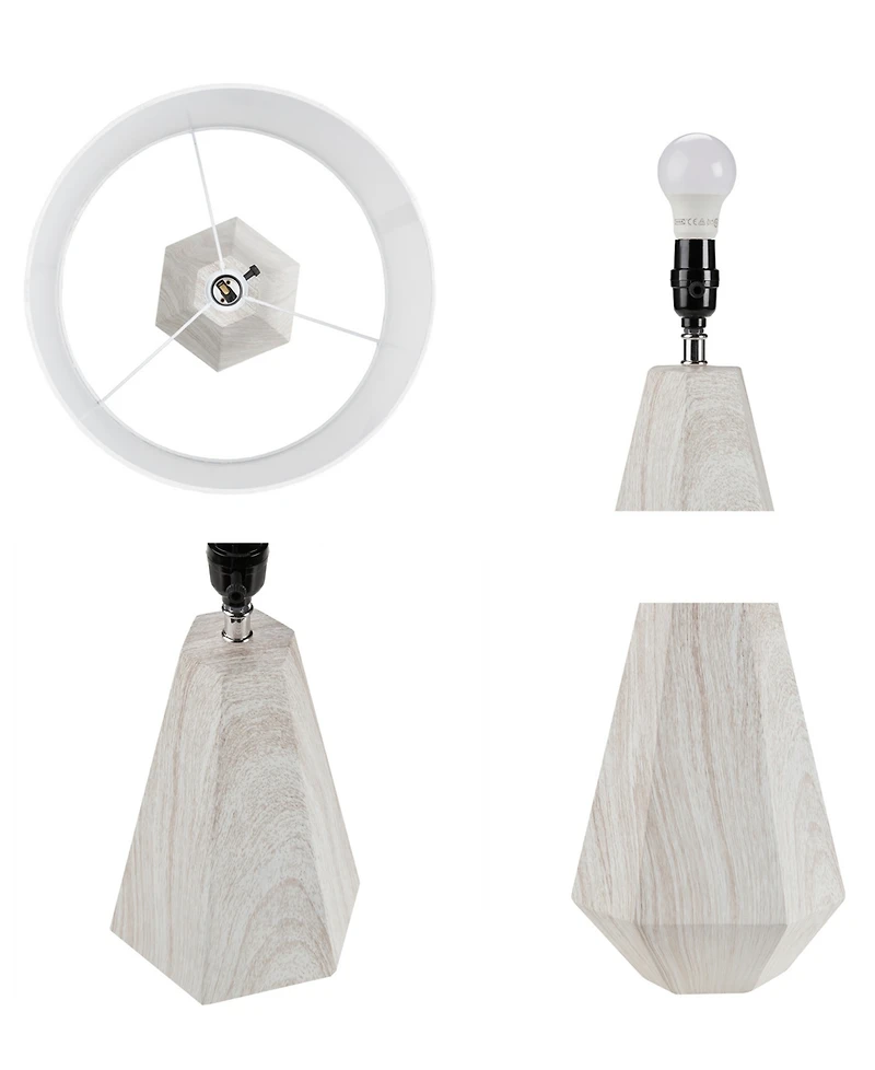 Ink+Ivy 23" Resin Table Lamp with Faux Wood Texture