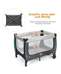 Slickblue Portable Baby Playpen with Mattress Foldable Design
