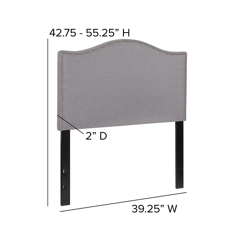 Arched Twin Headboard With Accent Nail Trim