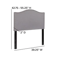 Arched Twin Headboard With Accent Nail Trim