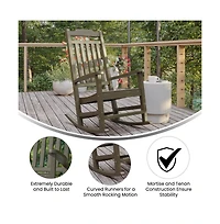 Merrick Lane Set Of 2 Hillford Poly Resin Indoor/Outdoor Rocking Chairs