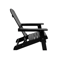 Set Of 4 Riviera Poly Resin Folding Adirondack Lounge Chair - All-Weather Indoor/Outdoor Patio Chair