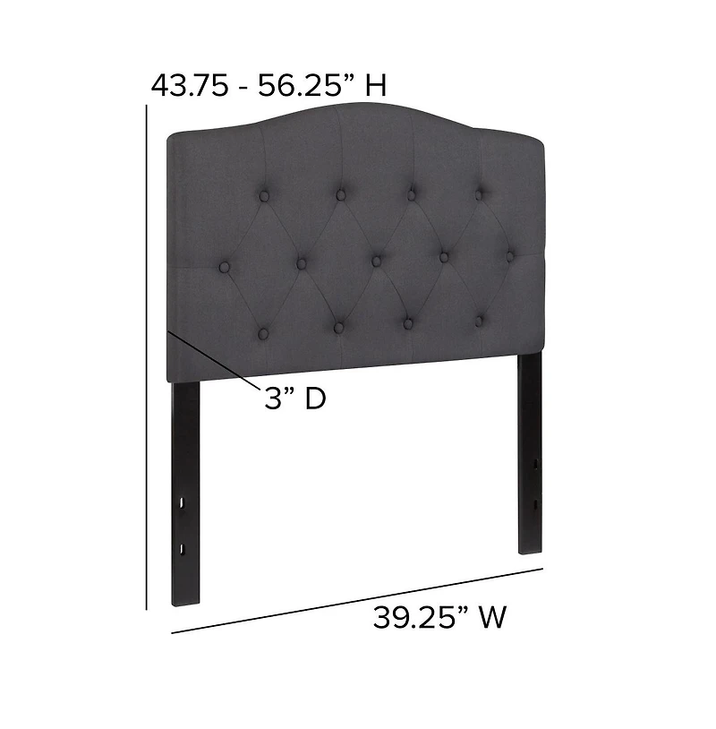Arched Twin Button Tufted Upholstered Headboard