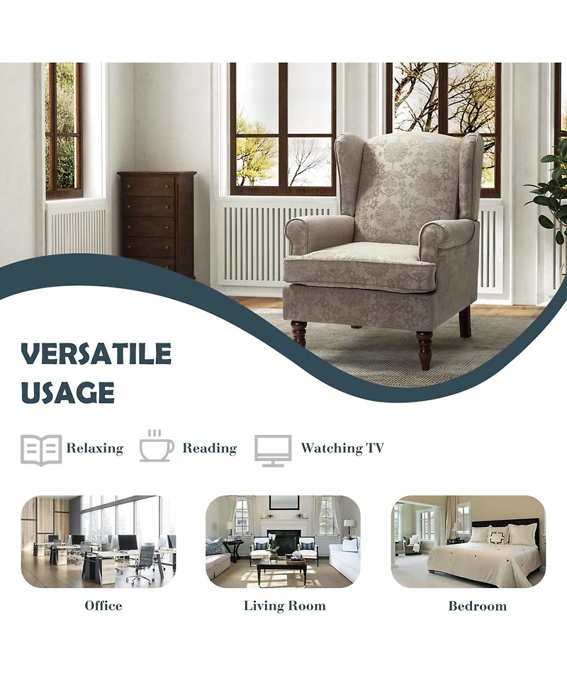 Escanor Traditional Armchair with Pattern Design for Living Room