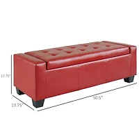 Homcom Modern Hardwood Ottoman Storage Sofa with Thick Square Legs and Solid Base