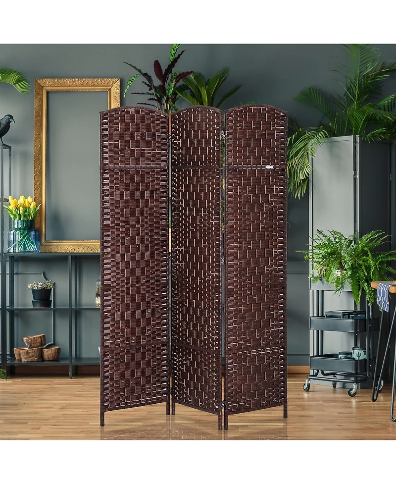 Homcom 3 Panel Resin Wicker Folding Room Divider Privacy Screen Home Office