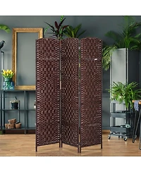 Homcom 3 Panel Resin Wicker Folding Room Divider Privacy Screen Home Office