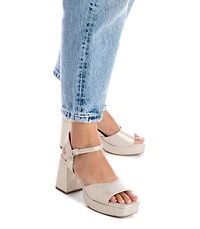 Women's Gold Heeled Platform Sandals By Xti