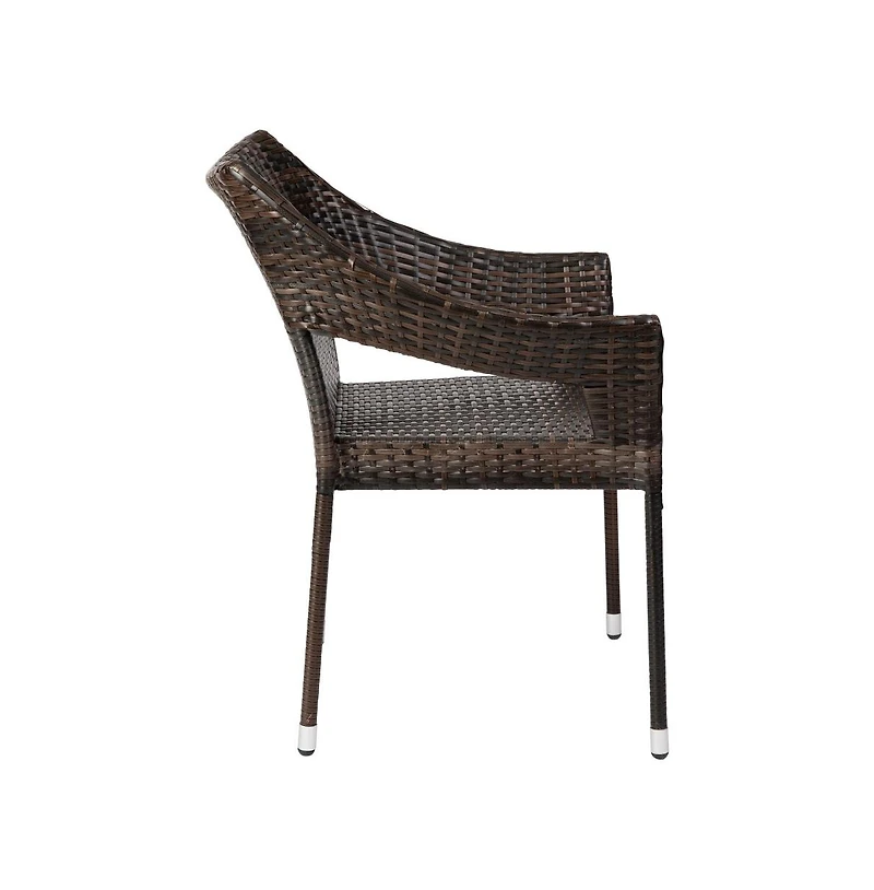 Embry All-Weather Indoor/Outdoor Stacking Patio Dining Chairs With Steel Frame And Weather Resistant Pe Rattan