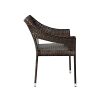 Embry All-Weather Indoor/Outdoor Stacking Patio Dining Chairs With Steel Frame And Weather Resistant Pe Rattan