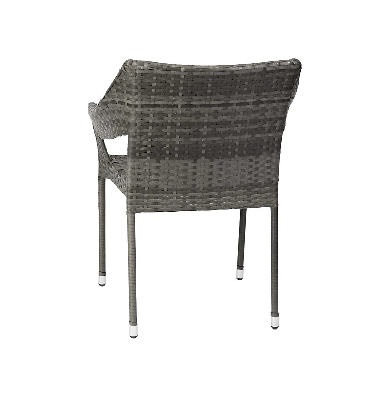 Embry All-Weather Indoor/Outdoor Stacking Patio Dining Chairs With Steel Frame And Weather Resistant Pe Rattan