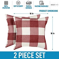 Zulay Kitchen Pack of 2 Buffalo Plaid Throw Pillow Covers
